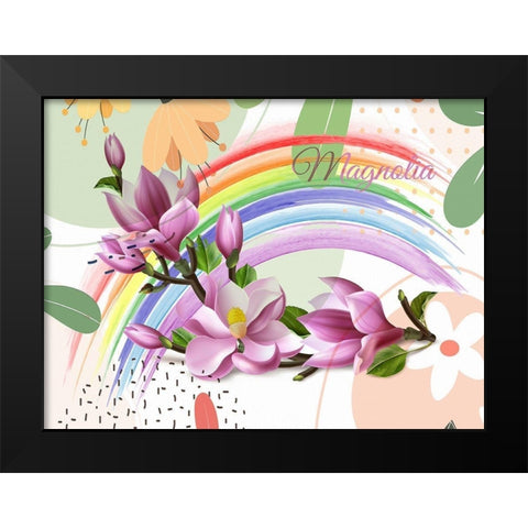 Magnolia Rainbow 282 Black Modern Wood Framed Art Print by Bolokofsky, Ronald