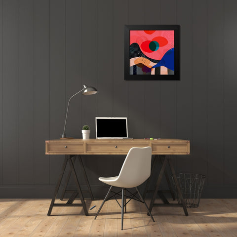 Mid Century Abstract 580 Black Modern Wood Framed Art Print by Bolokofsky, Ronald