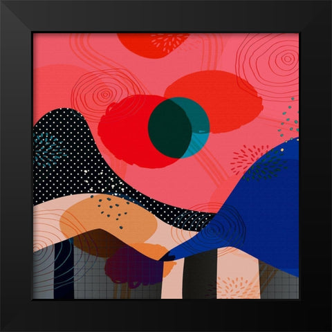 Mid Century Abstract 580 Black Modern Wood Framed Art Print by Bolokofsky, Ronald