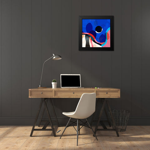 Mid Century Abstract 581 Black Modern Wood Framed Art Print by Bolokofsky, Ronald