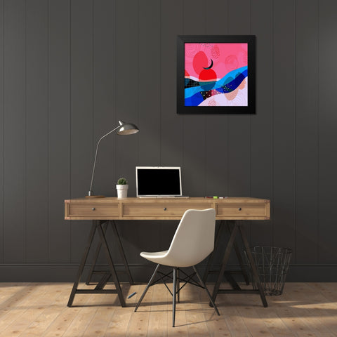 Mid Century Abstract 582 Black Modern Wood Framed Art Print by Bolokofsky, Ronald