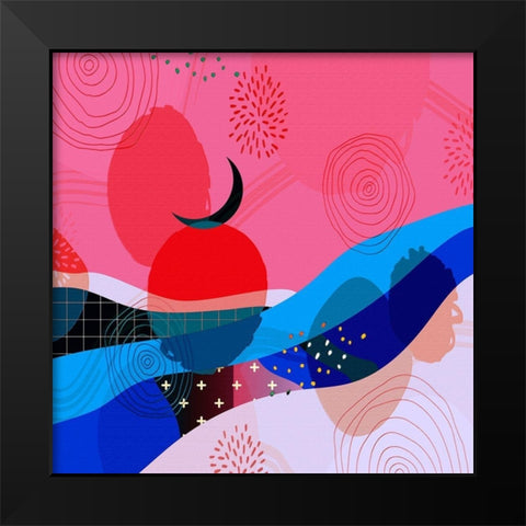 Mid Century Abstract 582 Black Modern Wood Framed Art Print by Bolokofsky, Ronald