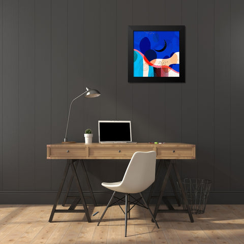 Mid Century Abstract 583 Black Modern Wood Framed Art Print by Bolokofsky, Ronald