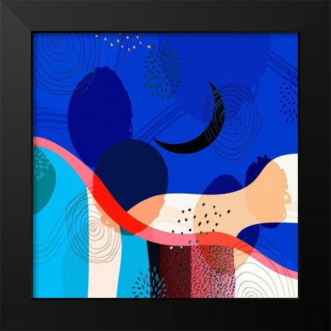 Mid Century Abstract 583 Black Modern Wood Framed Art Print by Bolokofsky, Ronald