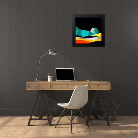 Mid Century Abstract 584 Black Modern Wood Framed Art Print by Bolokofsky, Ronald