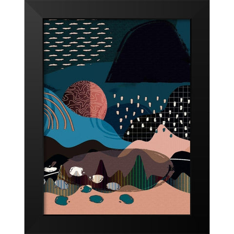 Mid Century Landscape 481 Black Modern Wood Framed Art Print by Bolokofsky, Ronald