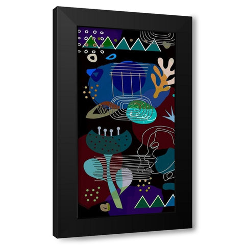 Mid Century Shapes 62A Black Modern Wood Framed Art Print by Bolokofsky, Ronald