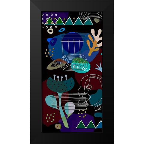 Mid Century Shapes 62A Black Modern Wood Framed Art Print by Bolokofsky, Ronald