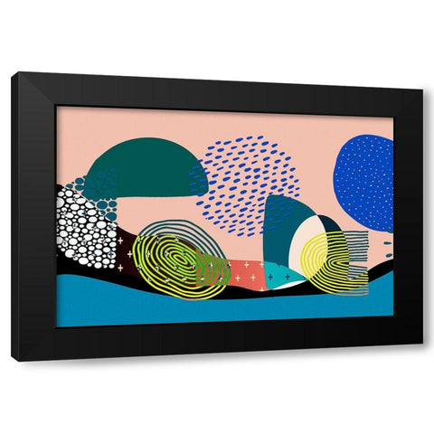 Mid Century Shapes 534 Black Modern Wood Framed Art Print with Double Matting by Bolokofsky, Ronald