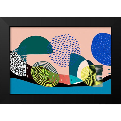 Mid Century Shapes 534 Black Modern Wood Framed Art Print by Bolokofsky, Ronald
