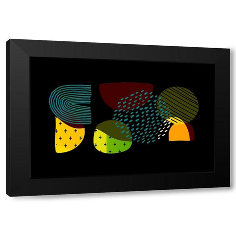 Mid Century Shapes 631 Black Modern Wood Framed Art Print by Bolokofsky, Ronald