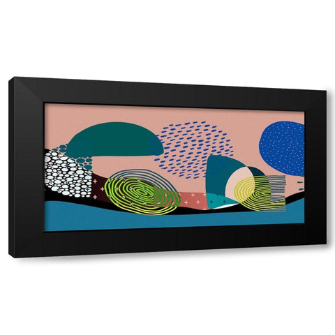 Mid Century Shapes 834 Black Modern Wood Framed Art Print with Double Matting by Bolokofsky, Ronald