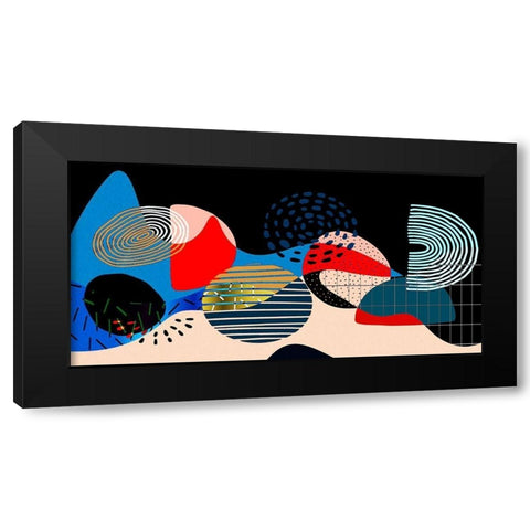 Mid Century Shapes 835 Black Modern Wood Framed Art Print with Double Matting by Bolokofsky, Ronald