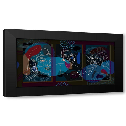 Mid Century Women 129 Black Modern Wood Framed Art Print by Bolokofsky, Ronald