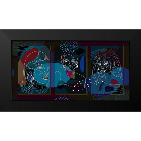 Mid Century Women 129 Black Modern Wood Framed Art Print by Bolokofsky, Ronald
