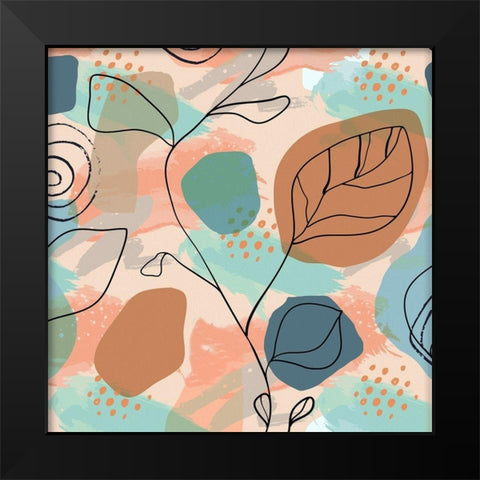 Organic Shapes 244 Black Modern Wood Framed Art Print by Bolokofsky, Ronald