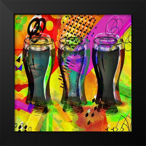 Partyfest Black Modern Wood Framed Art Print by Bolokofsky, Ronald