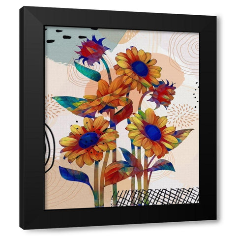 Sunflower Garden 838 Black Modern Wood Framed Art Print with Double Matting by Bolokofsky, Ronald