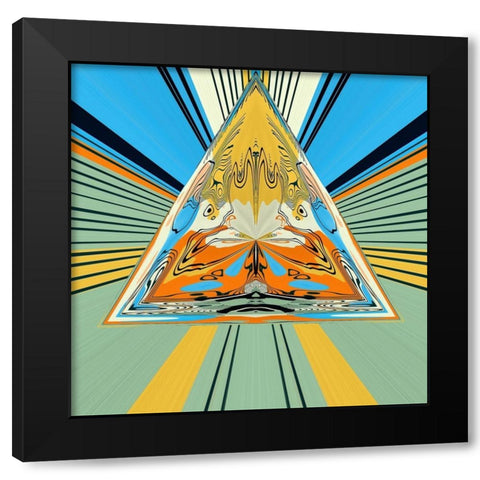 Triangulation Black Modern Wood Framed Art Print by Bolokofsky, Ronald