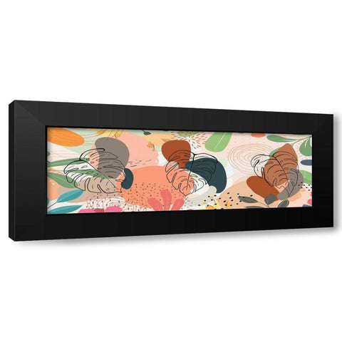 Tropical Leaves 19 Black Modern Wood Framed Art Print with Double Matting by Bolokofsky, Ronald