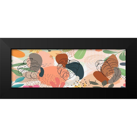 Tropical Leaves 19 Black Modern Wood Framed Art Print by Bolokofsky, Ronald