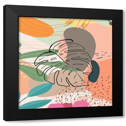 Tropical Leaves 19A Black Modern Wood Framed Art Print by Bolokofsky, Ronald