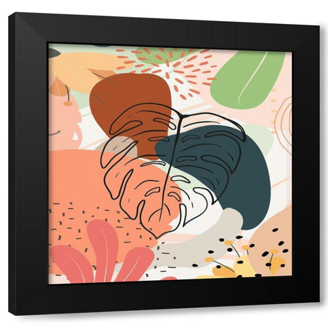 Tropical Leaves 19B Black Modern Wood Framed Art Print with Double Matting by Bolokofsky, Ronald