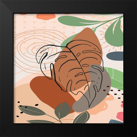 Tropical Leaves 19C Black Modern Wood Framed Art Print by Bolokofsky, Ronald