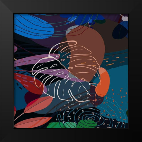 Tropical Leaves 29A Black Modern Wood Framed Art Print by Bolokofsky, Ronald