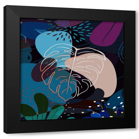 Tropical Leaves 29B Black Modern Wood Framed Art Print by Bolokofsky, Ronald