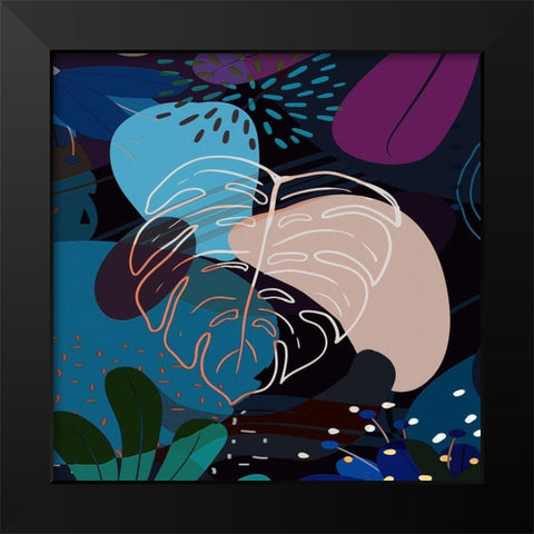 Tropical Leaves 29B Black Modern Wood Framed Art Print by Bolokofsky, Ronald