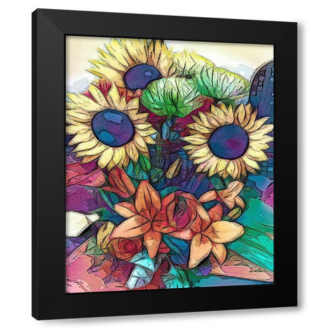 Western Sunflowers I Black Modern Wood Framed Art Print with Double Matting by Bolokofsky, Ronald
