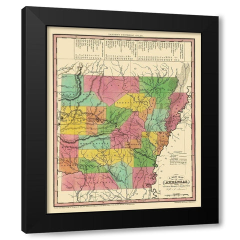 Arkansas - Tanner 1836 Black Modern Wood Framed Art Print with Double Matting by Tanner