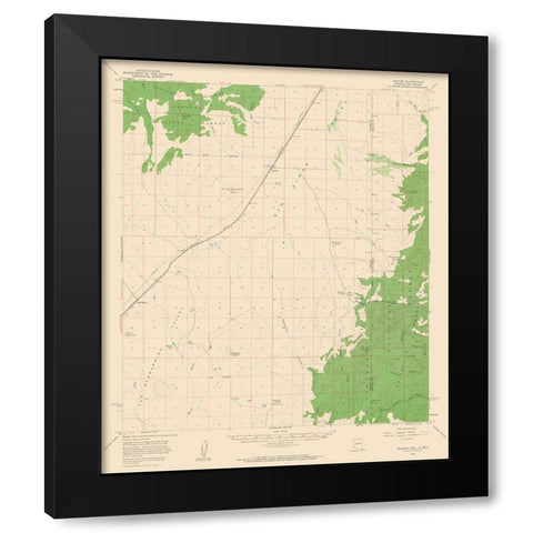 Apache Arizona Quad - USGS 1958 Black Modern Wood Framed Art Print with Double Matting by USGS