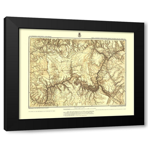 Arizona Utah Atlas Sheet - USGS 1873 Black Modern Wood Framed Art Print with Double Matting by USGS