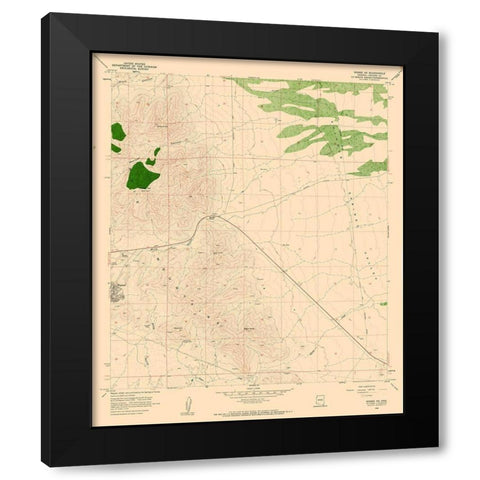 North East Bisbee Arizona Quad - USGS 1958 Black Modern Wood Framed Art Print with Double Matting by USGS