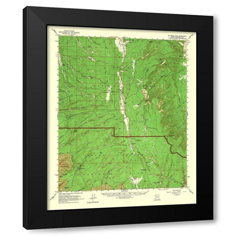 De Motte Park Arizona Quad - USGS 1964 Black Modern Wood Framed Art Print by USGS