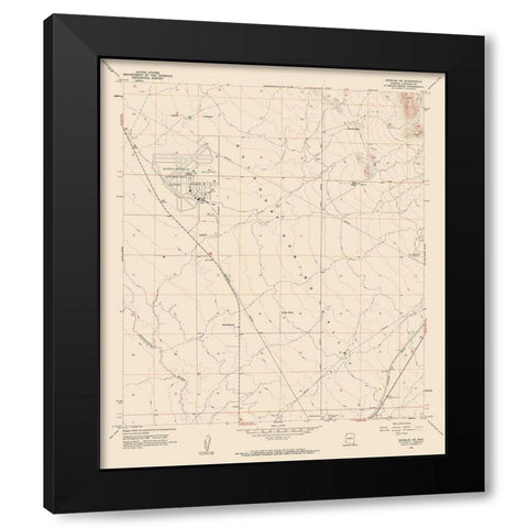 North East Douglas Arizona Quad - USGS 1958 Black Modern Wood Framed Art Print by USGS