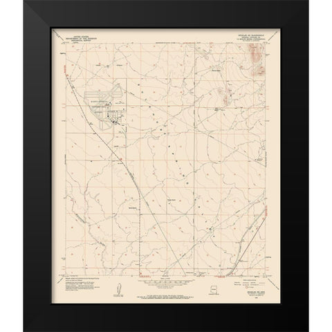 North East Douglas Arizona Quad - USGS 1958 Black Modern Wood Framed Art Print by USGS