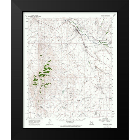 Duncan Arizona Quad - USGS 1960 Black Modern Wood Framed Art Print by USGS