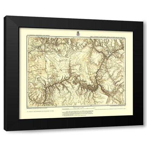 Arizona Utah Sheet - USGS 1873 Black Modern Wood Framed Art Print by USGS