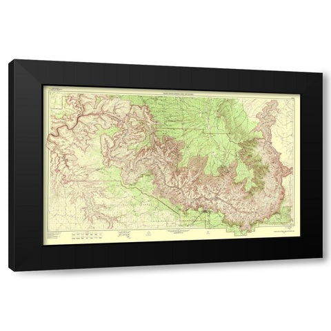 Grand Canyon Vicinity Arizona - USGS 1962 Black Modern Wood Framed Art Print by USGS