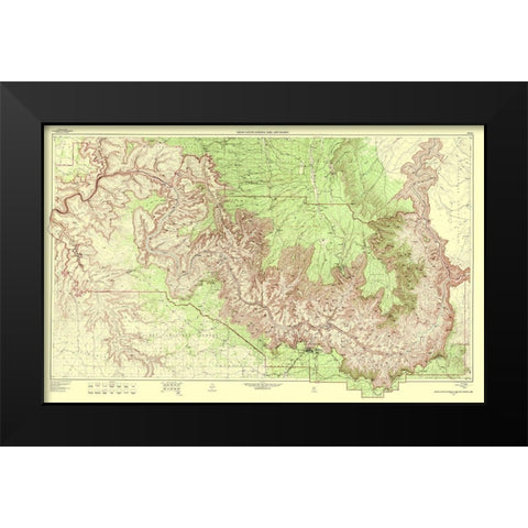 Grand Canyon Vicinity Arizona - USGS 1962 Black Modern Wood Framed Art Print by USGS