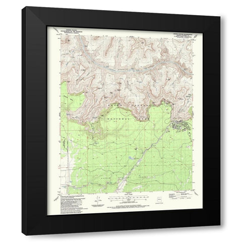 Grand Canyon Arizona Quad - USGS 1988 Black Modern Wood Framed Art Print by USGS