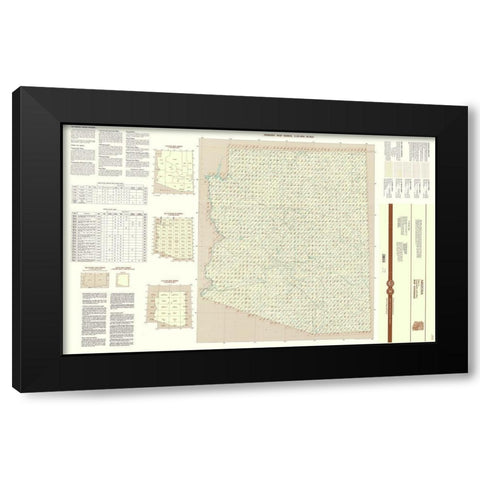 Arizona Arizona Sheet - USGS 1997 Black Modern Wood Framed Art Print by USGS