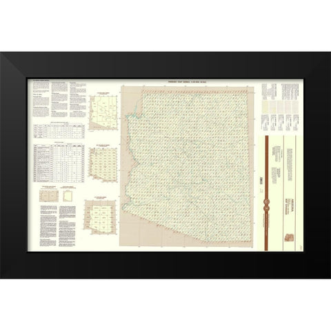 Arizona Arizona Sheet - USGS 1997 Black Modern Wood Framed Art Print by USGS