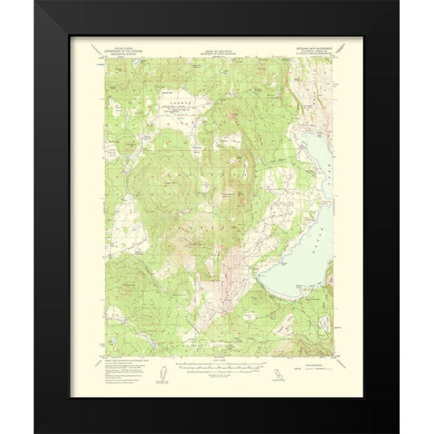 Antelope Mountain California Quad - USGS 1963 Black Modern Wood Framed Art Print by USGS