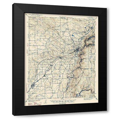 Auburn California Quad - USGS 1941 Black Modern Wood Framed Art Print by USGS