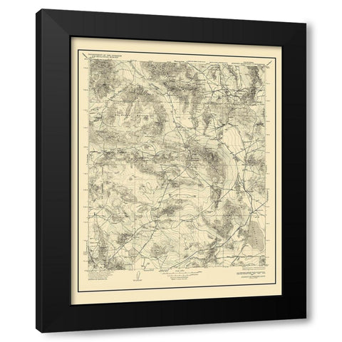 Avawatz California Quad - USGS 1933 Black Modern Wood Framed Art Print with Double Matting by USGS
