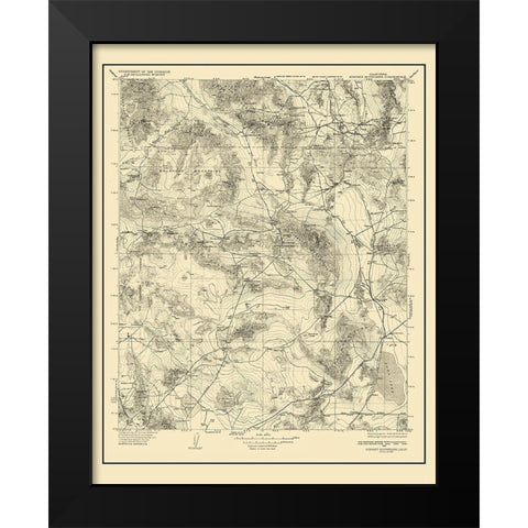 Avawatz California Quad - USGS 1933 Black Modern Wood Framed Art Print by USGS